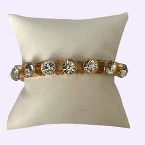 Gold-Tone Crystal Bracelet - yellow Crystal spacers